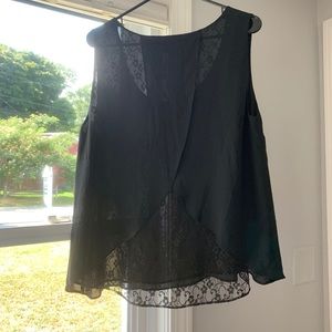 Black tank with lace sheer back